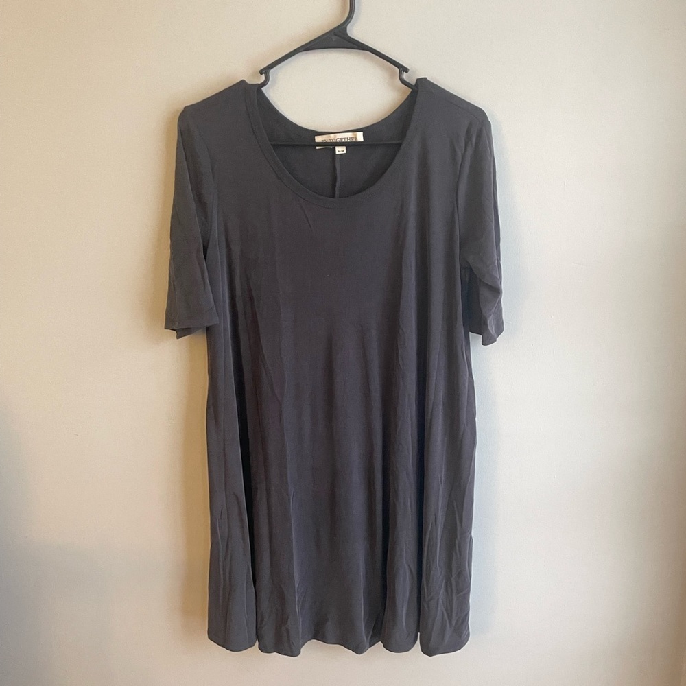 By Together - Charcoal Grey T-Shirt Dress - Size M